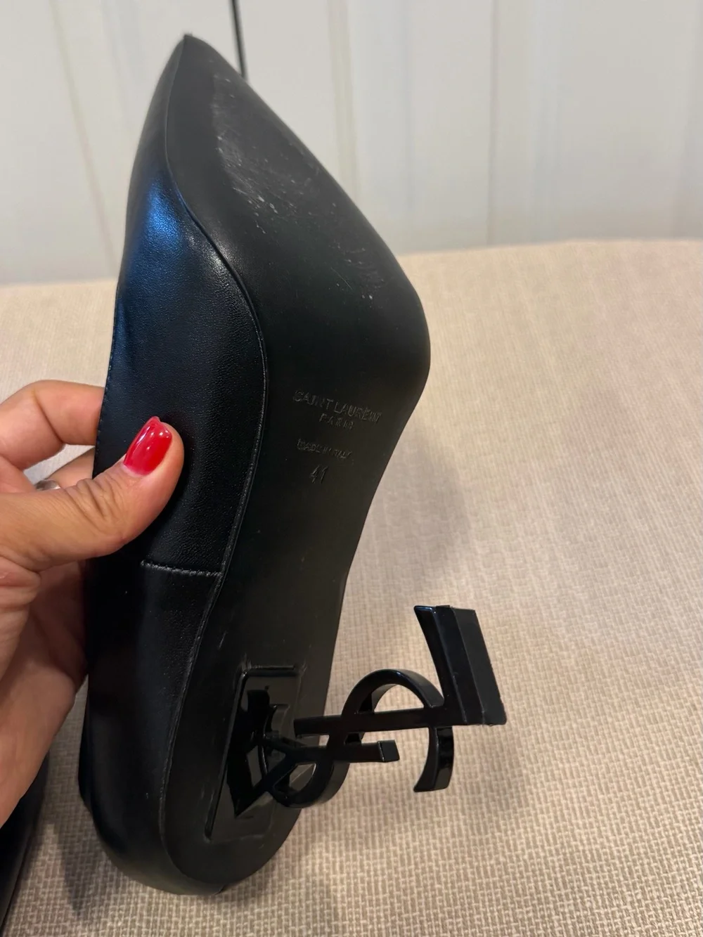 Saint Laurent Opyum Pumps Heels Leather Black Size EU 41 US 10-11 - Picture 13 of 16
